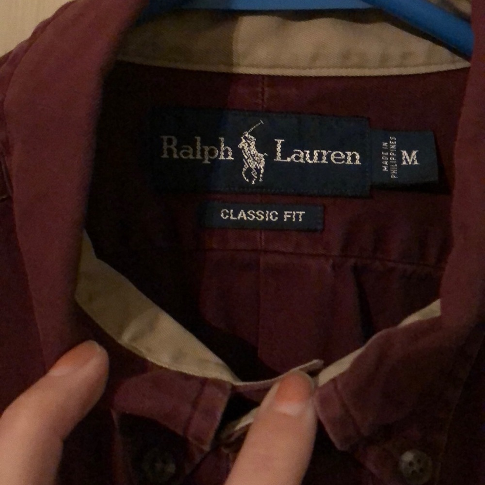 Maroon Button Down Polo Size Medium - image 3